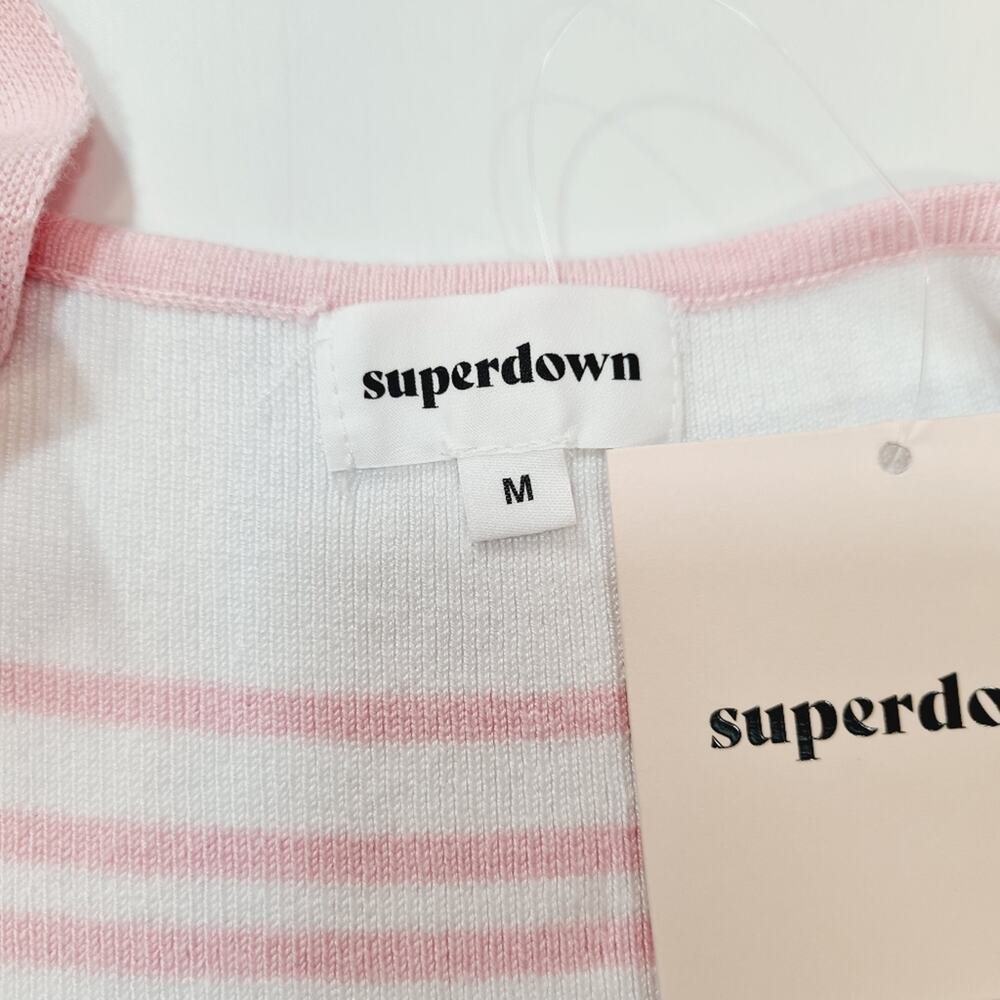Superdown Susie Striped Knit Dress in Pink & White - Picture 7 of 12
